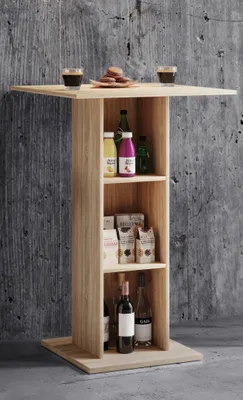 Produktbild von VCM Holz Bartisch | Stehtisch | Maße ca. H. 108 x 70 x 70 cm | hoher Tisch - Standos