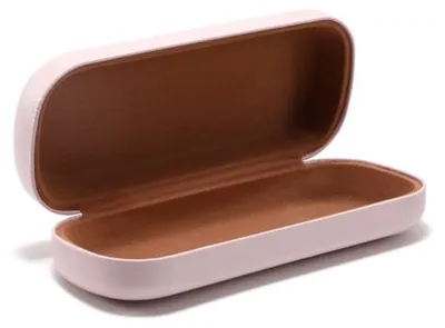 Produktbild von Lederen Brillenkoffer - Draagbare Schutzbox - Lederen Etui - 16 x 6.4 x 3cm - Lichtrosa
