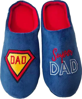 Image de Keanu - Pantoufles "Super Dad" pour hommes, à enfiler TC762 (45,5 EU - 47 EU) (Bleu/Rouge)