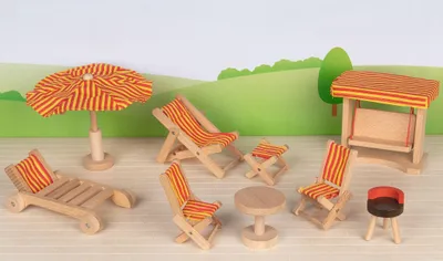 Produktbild von Goki Puppengartenmöbel, Puppenhaus-Garten-Set, 3 Jahr(e)