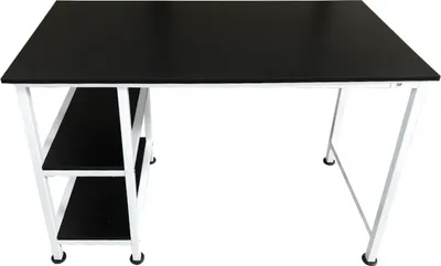 Immagine prodotto di Scrivania da computer - con ripiani - larghezza 110 cm - bianco e nero