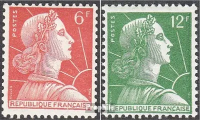 Produktbild von Briefmarken Frankreich 1955 Mi 1062-1063 (kompl.Ausg.) postfrisch Marianne