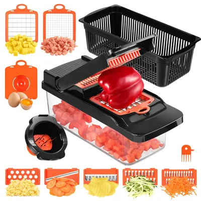 Immagine prodotto di Tagliapunti e mandolina multifunzione 14-in-1: un aiuto indispensabile per la cucina
