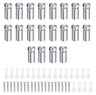 Produktbild von Werbeschrauben, 20 Stück - Abstands- oder Distanzschrauben - Befestigungselemente für Glas - Edelstahl - Langlebig - Einfache Installation - Abstandshalter