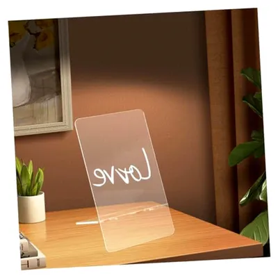 Produktbild von 10-teiliges Acryl Memo Board mit Sockel – Wiederbeschreibbare transparente Tischnotiztafel für Zuhause und Schule