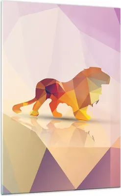 Produktbild von Bilder auf glas - Einteilig - Löwe Illustration modern - 70x100cm - Glasbilder - Wandbilder - Bilder - zum Aufhängen bereit - Wanddekoration aus Glas - Glas Bilder - Wandbild auf Glas - GPA70x100-2804