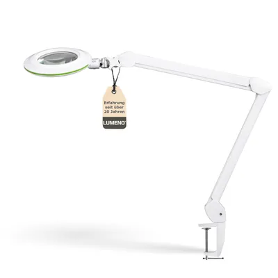 Produktbild von Lumeno Lambda M Lupenleuchte dimmbar mit 127 mm Glaslinse, versch. Ausführungen Farbe: Grün, Größe: 3 Dioptrien