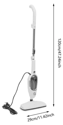 Image de Nettoyeur vapeur électrique - Appareil à main 1300 W - Balai vapeur multifonction pour sols, vitres et plans de travail - Réservoir de 450 ml, autonomie de 25 à 30 minutes - Blanc
