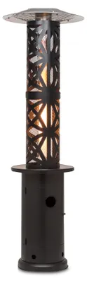 Image de Blumfeldt Chauffage de terrasse, chauffage radiant au gaz pour terrasse, jardin et balcon, chauffage de terrasse avec allumage électrique, vue sur la flamme à 360°, chauffage radiant au gaz avec roulettes au sol