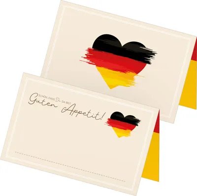 Produktbild von itenga 48x Tischkarten Platzkarten DEUTSCHLAND | Motiv mit deutscher Flagge