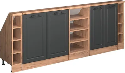 Produktbild von Dachschrägenschrank-Set Vicco Rion Anthrazit Landhaus 5er Set, Model 56040
