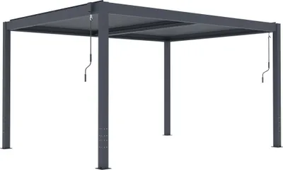 Produktbild von Pergola Lounge aus Aluminium mit 6mm PC-Panels, 300cm Länge, 395cm Breite, 250cm Höhe, Dunkelgrau