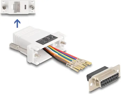 Zdjęcie produktu dla DeLOCK 67111, VGA, RJ-45, Damski, DB15, Biały, Chiny