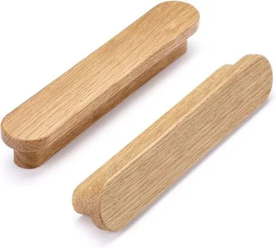 Produktbild von Famanu Möbelgriffe Set aus 6 Holzgriffen Eiche 128 mm für Schubladen und Schränke