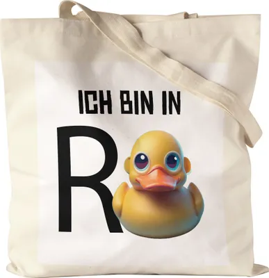 Produktbild von Ich bin in Rente Jutebeutel Rentner Rentnerin Geschenk Ruhestand Quietscheente Wortwitz
