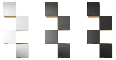 Produktbild von Oberschrank Hängeschrank 4x 50 cm Eiche Sägerau Weiß/Grau/Schwarz Merle Respekta