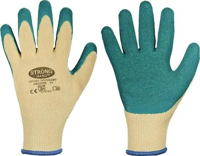 Produktbild von STRONGHAND Handschuhe Specialgrip gelb / grün EN 388 PSA II Gr. 9 - 0501-09H