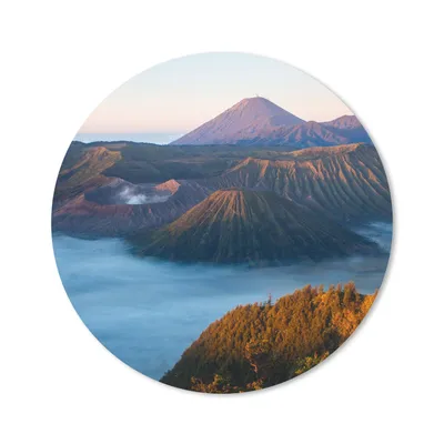 Produktbild von MuchoWow® Mauspad Mousepad Vulkan - Natur - Nebel 20x20 cm - Mousepads - Maus Mat - Pad - Mausunterlage - Schreibtischmatte