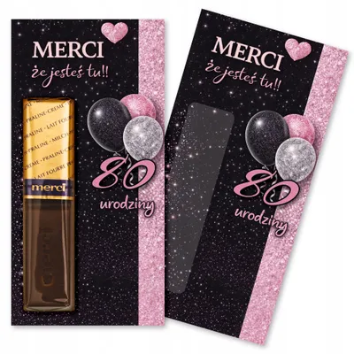 Image de Cadeaux de remerciement pour les invites - MERCI pour 80 anniversaire - 4 pieces