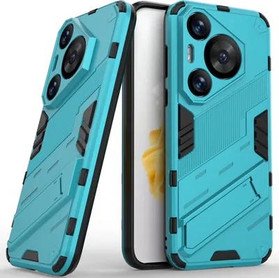 Produktbild von Armor Hülle für Huawei Pura 70 Pro / 70 Pro+ Hybrid PC TPU Bumper Stoßfestes Schutzhülle mit Standfunktion Blau