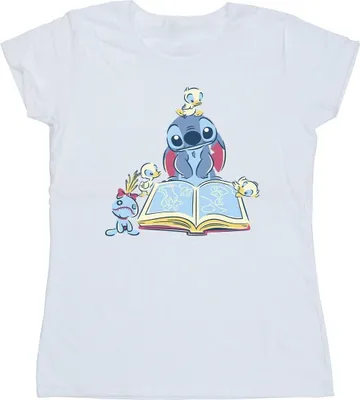 Produktbild von Disney - "Reading Reading A Book" T-Shirt für Damen BI25701 (M) (Weiß)