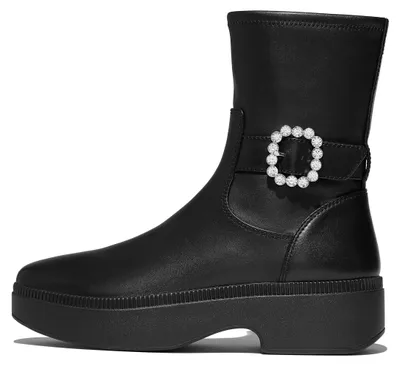 Productafbeelding van FitFlop F-Luma leren laars met kristallen gesp