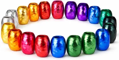Productafbeelding van Plooiband van elk 20 meter - Set van 18 - Kleurrijk cadeaulint en lintenset - Cadeaulinten - Kerstmis en advent