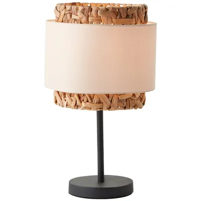 Produktbild von Nature Tischlampe Wasserhyazinthe / Stoff Schirm, E27, 43 cm Höhe