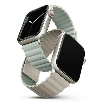 Obrázek produktu pro Uniq Revix, Pásek, Chytré hodinky, Béžová, Šalvěj lékařská, Apple, Apple Watch 42/41/40mm, Silikon, Nerezová ocel