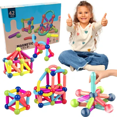 Immagine prodotto di Blocchi Magnetici Costruzioni Educativi STEM Set Creativo per Bambini 42 Pezzi