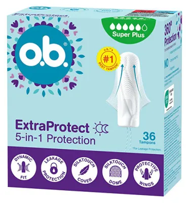 Obrázek produktu pro Tampony O.B. Extra Protect Super Plus, balení po 36 kusech