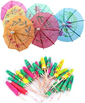 Productafbeelding van Cocktailparasolletjes 24 stuks baraccessoires meerkleurig