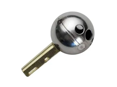 A close-up studio shot of a metal plumbing part against a white background.