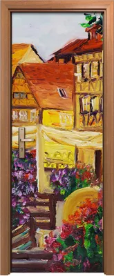 Produktbild von Türposter 70x200 cm Türaufkleber Türtapete Türfolie Klebefolie Venedig Italien Dorf Wasser boot Blume