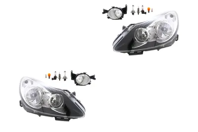 Produktbild von Johns, Scheinwerfer Satz Halogen passend für Opel Corsa D 07/06-12/10 H7 H1 +Nebel+Leu. 1710376 13262572 1710377 13262573 1216194 93189361 1216200 931