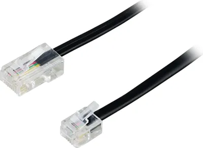 Produktbild von Deltaco DEL-1701S, 1 m, RJ-45, RJ-11, Stecker, Stecker, Schwarz