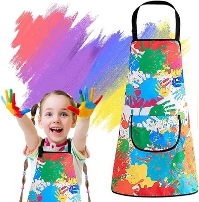 Produktbild von Allecto Plus – Wasserdichte Kinderschürze mit Taschen für Kinder im Alter von 6-11 Jahren – Ideal zum Basteln, Malen, Backen und Kochen – Für Mädchen