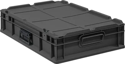 Produktbild von Eurobox NextGen Portable Germany | HxBxT 13,5x40x60cm | 23 Liter | Schwarz | Eurobehälter, Transportbox, Transportbehälter, Stapelbehälter