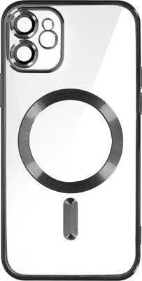 Produktbild von Avizar, MagSafe Silikonhülle mit Kameraschutz und Chromumrandung für Apple iPhone 11, Schwarz
