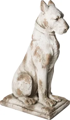 Produktbild von BELIANI Gartenfigur Beige MgO 81 cm Hoch Antik-Optik Groß Hundeform Indoor & Outdoor Dekofigur Skulptur Gartendeko Hundefigur Deko-Hund