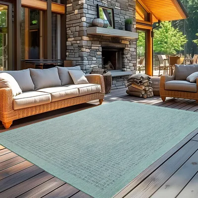 Produktbild von Carpetsale24 In & Outdoor Teppich Terrasse Balkon Küchenteppich Wetterfest Sisal Optik Flachgewebe Einfarbig mit Struktur, Grösse: 120x170 cm