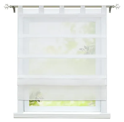 Obrázok produktu pre Priehľadné závesy s pútkami – biela – 120 x 140 cm