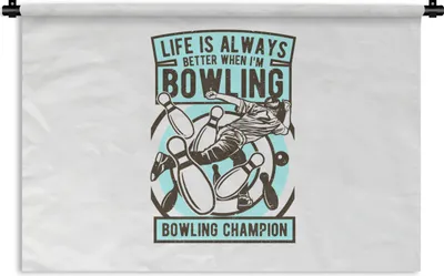 Produktbild von MuchoWow® Wandteppich Wandbehang Bowling - Sport - Jahrgang 90x60 cm Tapisserie Dekoration Wandtuch - Wandskulpturen - Bildteppich