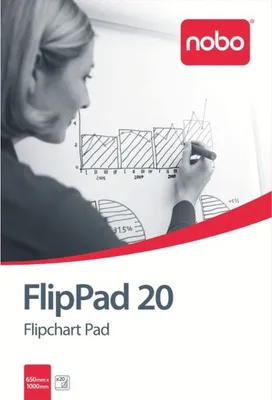 Produktbild von Flipchartblock Blanko 671x965mm 20 Blatt weiß Packung mit 10 Stück