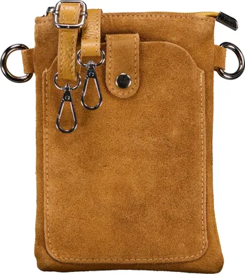 Produktbild von Hausfelder Manufaktur Umhängetasche / Handytasche Velours Braun onesize