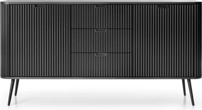Produktbild von Selsey Zova - Sideboard 2-türig mit 3 Schubladen, schwarz, 168 cm