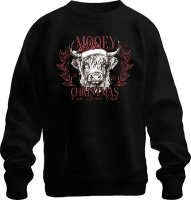 Produktbild von Mooey Christmas Kuh Kühe Kuhliebhaber - Weihnachten Xmas Christmas Uni Pullover, Schwarz, XXL