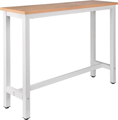 Obrázok produktu pre Barový stôl "Deluxe" - obdĺžnikový - vnútorný - kovový - biely/hnedý - 140x40x100 cm