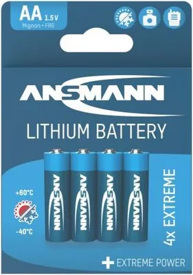 Zdjęcie produktu dla Bateria litowa Ansmann Mignon, AA, Lithium Extreme, blister 4 sztuki