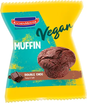 Produktbild von KuchenMeister Muffin Double Choc vegan mit feiner Schokolade 75g